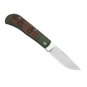 Couteaux pliants de haute qualité avec lame à bord plat et tranchant, manche à thème de Noël rouge avec motif flocon de neige et poinçon métallique doré - Product Image 3