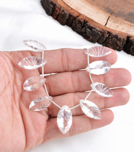 Perles de pierres précieuses naturelles sculptées en forme de marquise, 9 pouces, pour la création de bijoux fins. - Product Image 6