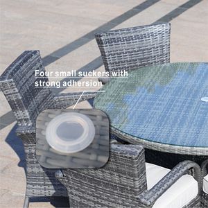 Ensemble de salle à manger en rotin d'extérieur 7 pièces avec 6 fauteuils rembourrés pour meubles de jardin - Product Image 6