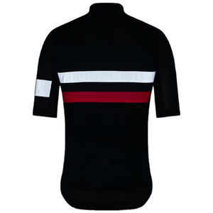เสื้อเจอร์ซีย์ปั่นจักรยานแขนสั้นสีดำสำหรับผู้ชาย ลายแถบสีขาวและชมพู ซิปด้านหน้าเต็มตัว ผ้าโพลีเอสเตอร์ระบายอากาศได้ดี เสื้อกีฬา - Product Image 3