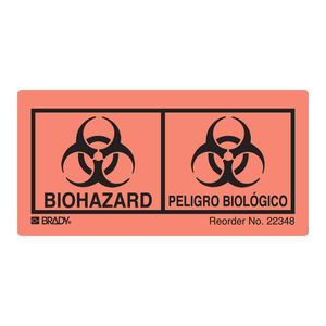 Etiquetas de Peligro Biológico Bilingües (Inglés/Español), Adhesivo Resistente al Agua para Uso en Laboratorio - Product Image 1