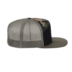 แท้ริชาร์ดสัน Camo 7 แผงแบนบิล Trucker Snapback ขายส่งยางหนังแพทช์โลโก้ที่กําหนดเอง Gorras แบรนด์หมวกผู้ชาย - Product Image 4