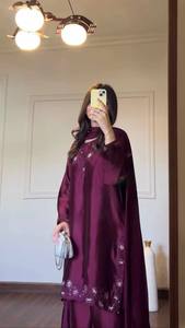 AARIKA TEXTILE Women's Royal American Roman Silk Thread Sequins Embroidered Top Plain Pant Tibby Silk Dupatta Quick Dry Ethnic - Product Image 2