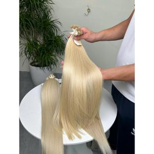 Extensions de cheveux blond clair en vrac, lisses et soyeux, double trame, cheveux humains vierges vietnamiens, tissage machine double trame, pour tressage et permanente - Product Image 4