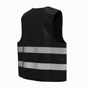 Chaleco de Seguridad Reflectante de Alta Visibilidad Unisex, con Detección de Agujas, Impresión por Transferencia de Calor, Malla de Poliéster Transpirable, Ropa de Trabajo Negra - Product Image 3