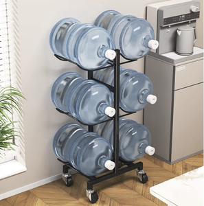 Estante de Almacenamiento Metálico Plegable de 4 Ruedas con 3 Niveles y 6 Ganchos, Impermeable y Ajustable para Uso en el Hogar y la Oficina - Product Image 1