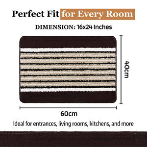 Tapetes Antideslizantes y Absorbentes de Agua para el Hogar, Duraderos, para Entrada Principal, Baño, Sala de Estar y Oficina, con Forro Micro Wings Nuevo - Marrón - Product Image 2