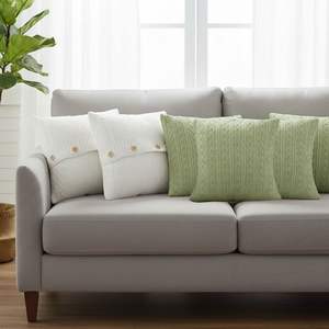 SOGA 6-Piece 45cm Diamond Knit Pillowcase Set Burnt Orange and Warm <b>Beige</b>-3x Orange 3x <b>Beige</b> <b>Cushion</b> Cases - Product Image 3