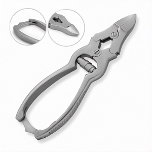Coupe-ongles professionnel en acier inoxydable à double ressort, lame courbée, coupe large, portable, pour faux ongles et soins des pieds - Product Image 1
