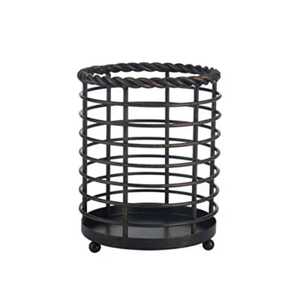 Sleek Chrome Plated Round Wire Cutlery Stand Perforated Metal Base Silverware Holder <b>Kitchen</b> Utensil Spoon Fork Drying <b>Rack</b> - Product Image 3