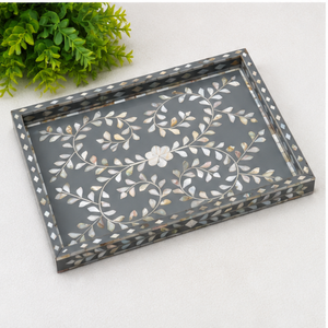 Handcrafted <b>Decorative</b> Wooden Serving Tray| Floral Painted Breakfast Tray Rectangular Display Organizer Home <b>Kitchen</b> Table <b>Decor</b> - Product Image 4