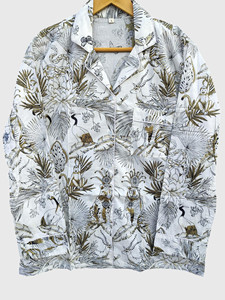 Conjunto de pijama para mujer, manga larga, cuello con muescas, estampado animal, pantalones con cintura elástica - Product Image 4