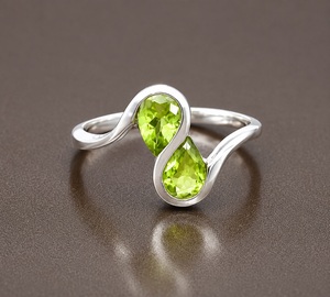 Natural Peridot Gemstone <b>Ring</b> 925 Sterling Silver Handmade Filigree <b>Statement</b> <b>Ring</b> for Women - Product Image 1