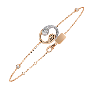 Modern Rose Gold Diamond Spiral <b>Bracelet</b> With Adjustable Chain And Bezel Accents For Women Stylish Occasion Jewelry - Product Image 3