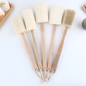 Esponja de lufa biodegradable con mango, venta al por mayor, cepillo corporal natural, cepillos de baño de ducha ecológicos - Product Image 1