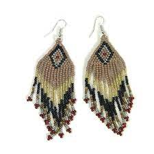 Handmade Women's Colorful Seed <b>Bead</b> Drop Long Fringe Beaded Trending Customizable Classic earrings - Product Image 3
