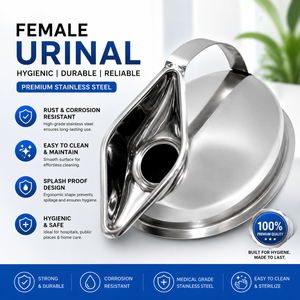 Urinoir manuel féminin en acier inoxydable allemand Holloware Instruments pour usage hospitalier, équipement médical consommable - Product Image 2