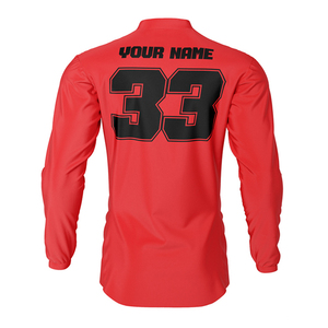Custom Front Print Long Sleeve Dirt Bike Motocross Race Jerseys 100% Polyester Sublimation Printed Motocross Jersey - Product Image 3