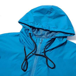 Veste coupe-vent à capuche pour homme, color-block, séchage rapide, polyester, printemps, décontractée, fermeture éclair, coupe classique - Product Image 3