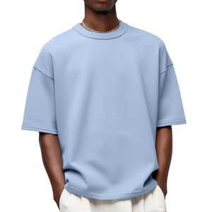 Camiseta Premium de Algodón 100% de 280 GSM con Tejido Dobby, Cuello Redondo, Manga Corta, Corte Regular, Hombros Caídos, Lavado Mineral y Dobladillo Desgastado Formal - Product Image 2