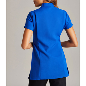 Uniformes de spa para mujer con diseño moderno de un botón y cremallera frontal, tela de poliéster, uniformes para personal de hotel. - Product Image 3