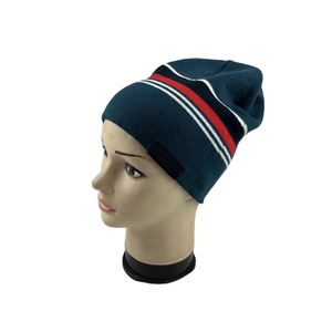Wholesale Custom Super Quality Wool Blend Breathable Waterproof Jacquard Plaid Unisex <b>Beanies</b> Hat Printed Logo Winter Warm <b>Skull</b> - Product Image 4