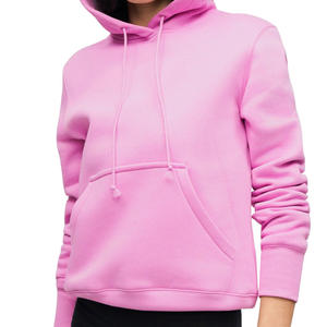 Sudadera con Capucha Rosa Personalizada al por Mayor para Mujer, Sudadera Casual de Forro Polar con Manga Larga y Bolsillo Canguro, Top con Capucha para Invierno, Ropa de Moda - Product Image 2