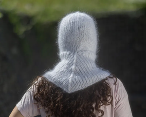 Masque facial en mohair d'hiver, doux et moelleux, tricoté, pour hommes et femmes, masque de ski chaud en mélange de laine, design vieilli - Product Image 3