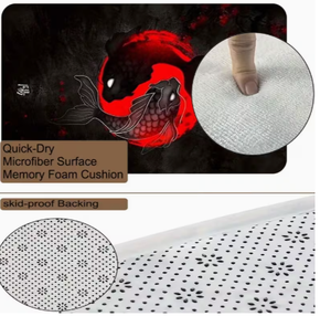Tapete de Yoga Negro con Diseño de Dragón Rojo, Superficie Antideslizante para Práctica en Casa - Product Image 3