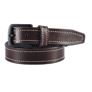 Ceinture classique décontractée en cuir de vachette avec boucle en acier, largeur 3,5 cm, longueur 110 cm, durable et écologique, pour homme, usage professionnel - Product Image 1