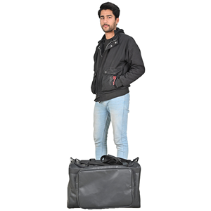 Bolsa de Viaje Deportiva de Poliéster Impermeable Ligera de Cuero PU Negro para Hombre, Bolsa Deportiva Personalizada - Product Image 2