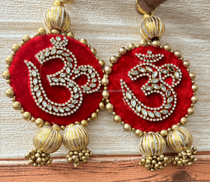 Decoración de pared Om puerta colgante regalo de regreso festivo para boda fiesta de inauguración de la casa Diwali patrón redondo decoración de templo para oficina hogar - Product Image 1