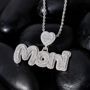 Fine Jewelry <b>Custom</b> Platinum Plated Lab Grown Moissanite Diamond Pendant 925 Silver Luxury Hip Hop IGI Certified Unisex - Product Image 1