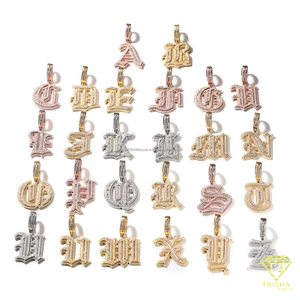 Luxury Personalized VVS Moissanite Diamond Custom <b>Initial</b> Pendant <b>Necklace</b> 925 Sterling <b>Silver</b> Cuban Link Chain Iced Out Letter - Product Image 5