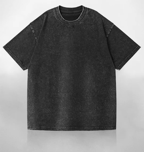 Camisetas de moda urbana 100% algodón con logo personalizado, camiseta con lavado ácido, impresión y bordado personalizados, camiseta lisa para hombre. - Product Image 4