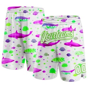 Pantalones Cortos Casuales Negros para Hombre, Cintura con Cordón, Secado Rápido, Tejido de Punto, Color Sólido, Pantalones Cortos Blancos para Hombre con Estampado de Peces por Sublimación - Product Image 5
