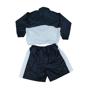 Ensemble de survêtement personnalisé pour homme : veste coupe-vent et short en polyester et nylon, imperméable et réfléchissant, avec fermeture éclair - Product Image 2