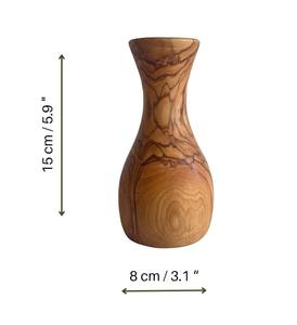 Vase artisanal en bois d'olivier, décoratif, grain naturel, décoration intérieure rustique, moderne, minimaliste, centre de table, idée cadeau - Product Image 1