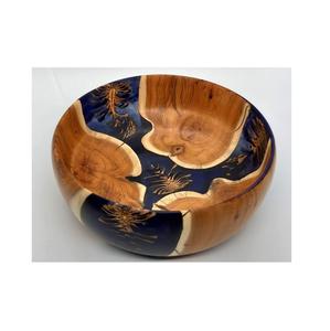 Bol en bois en résine époxy de qualité supérieure avec base en bois massif et finition en résine transparente comme du cristal pour une utilisation moderne en cuisine. - Product Image 2