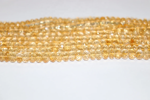 ลูกปัด Citrine rondelle เหลี่ยมเพชรพลอยขนาด7-8มม. คุณภาพ AAA พลอยธรรมชาติสีเข้มเข้ม8นิ้วสำหรับทำเครื่องประดับ - Product Image 2
