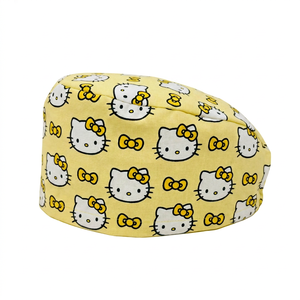 High Quality Pattern Logo Custom Support 100% Breathable Pure Cotton Surgical Nurse Hat Unisex Dental Hospital <b>Scrub</b> Caps - Product Image 2