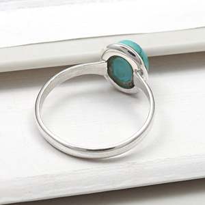 Luxurious High Quality 925 Sterling Silver <b>Ring</b> Comes With Oval Cut Natural Turquoise Gemstone Fancy Shape Bezel Set <b>Boho</b> <b>Ring</b> - Product Image 5