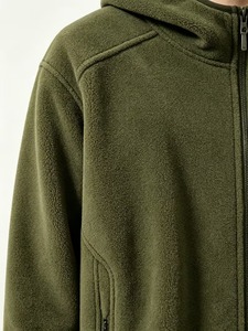 Mens Green <b>Fleece</b> <b>Zip</b> <b>Up</b> <b>Hoodie</b> Oversized Hooded Jacket Warm Polar <b>Fleece</b> Zipper Sweatshirt Winter Streetwear Casual <b>Hoodie</b> - Product Image 4