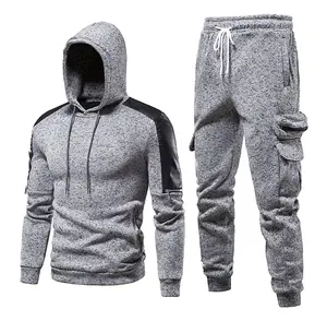 Survêtement de jogging à pull pour hommes de marque privée de haute qualité survêtement 2 pièces personnalisé survêtement unisexe en cuir rembourré