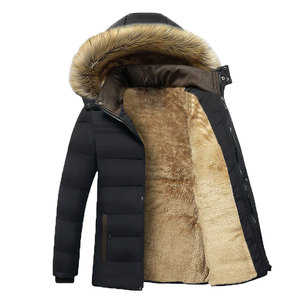 Veste parka d'hiver pour homme en gros, grande taille 6XL, longue, épaisse, col montant, capuche, tissu imperméable, motif, légère, avec logo - Product Image 3