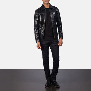 Chaqueta de Cuero Genuino para Hombre, Ecológica, Transpirable, Resistente al Viento, Estilo Racer - Precio al por Mayor - Product Image 2