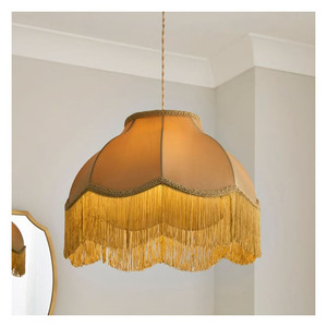 Lámpara Colgante de Tela Plisada, Estilo Escandinavo Minimalista Japandi, Lámpara Colgante Wabi-Sabi, Estilo Crema, Lámpara de Techo Textil para Comedor - Product Image 2