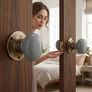 Modern Ceramic <b>Door</b> <b>Knob</b> and Handle Durable Furniture Decor for Bedroom Kitchen Bathroom & Living Room - Product Image 1