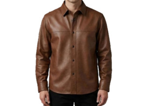 T-shirt Homme Effet Cuir avec Fermeture Éclair, Col Montant et Rabattable, en Cuir Souple Brillant, Style Streetwear Tendance - Product Image 1