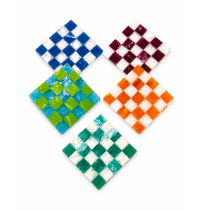 5Pcs Handmade Resin <b>Coaster</b> Set with Holder, Colorful Checkered Drink <b>Coasters</b>, Wholesale <b>Table</b> Decor Home Gift - Product Image 2